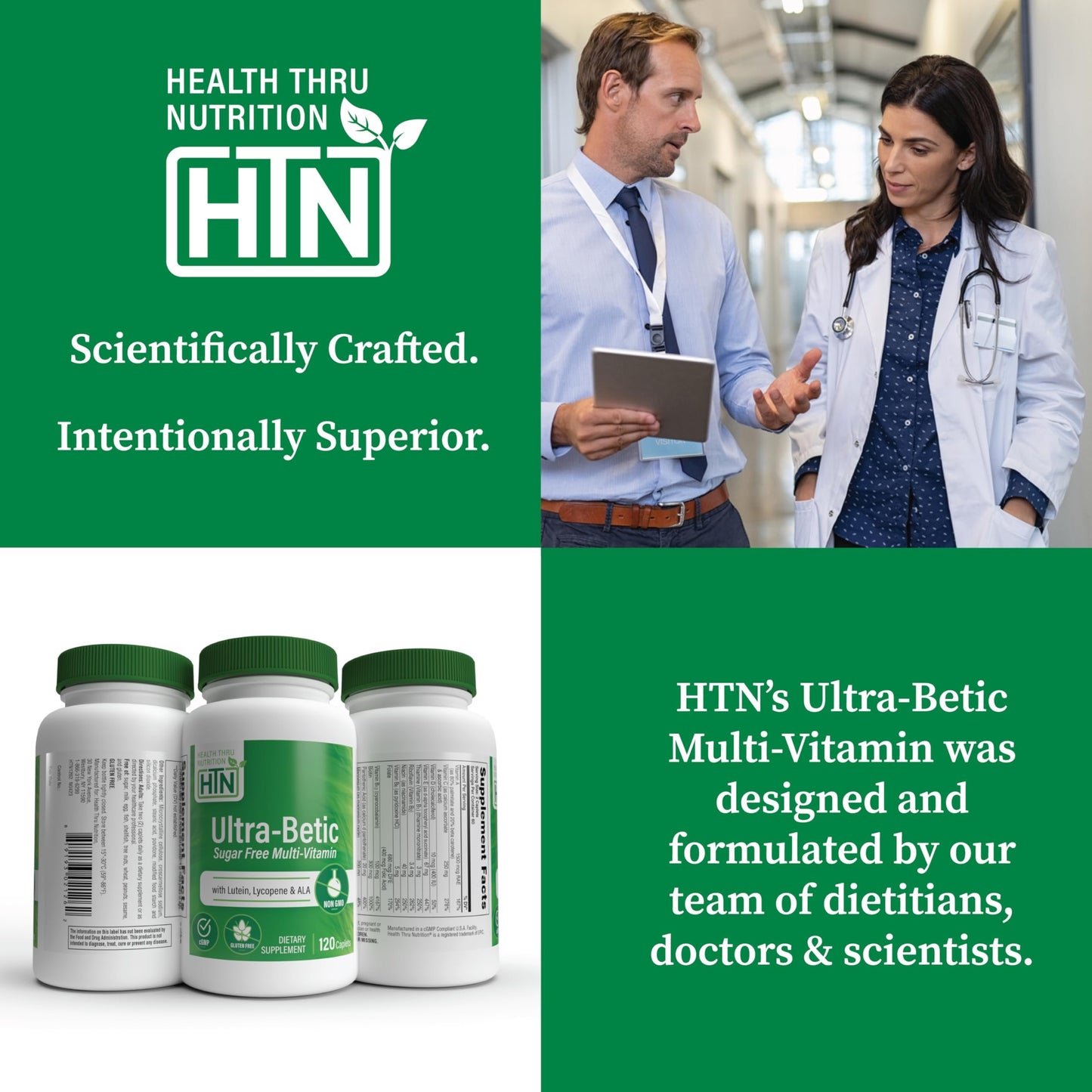 Multivitamínico con etiqueta limpia y no OGM Ultra-Betic.