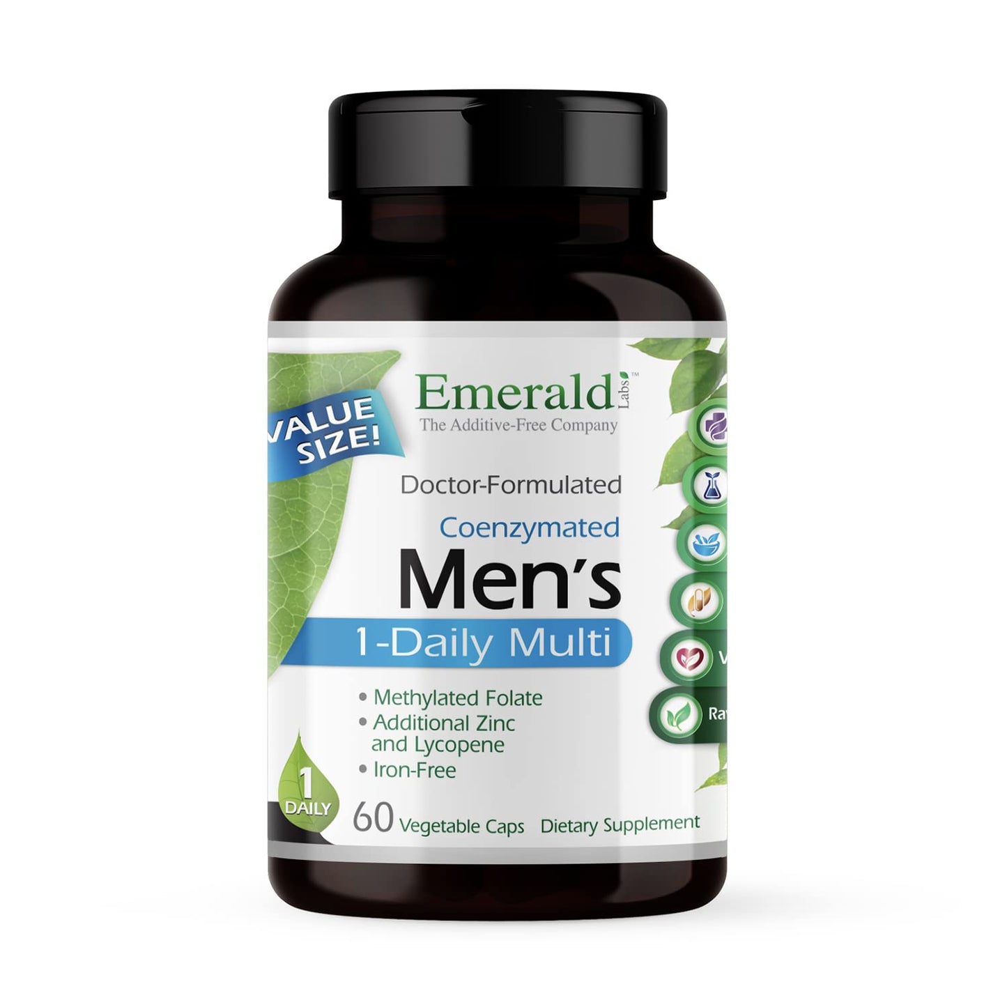 Multivitamínico para hombres de EMERALD LABS, complemento diario sin aditivos