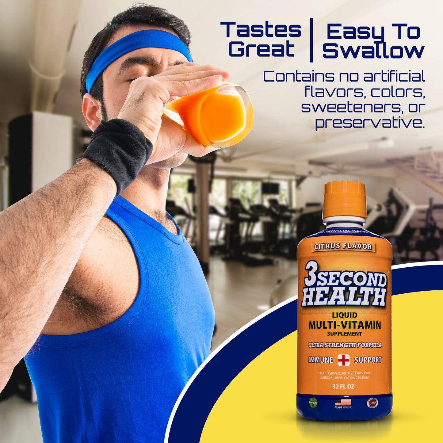 Multivitamínico líquido 3 Second Health sin sabores artificiales.