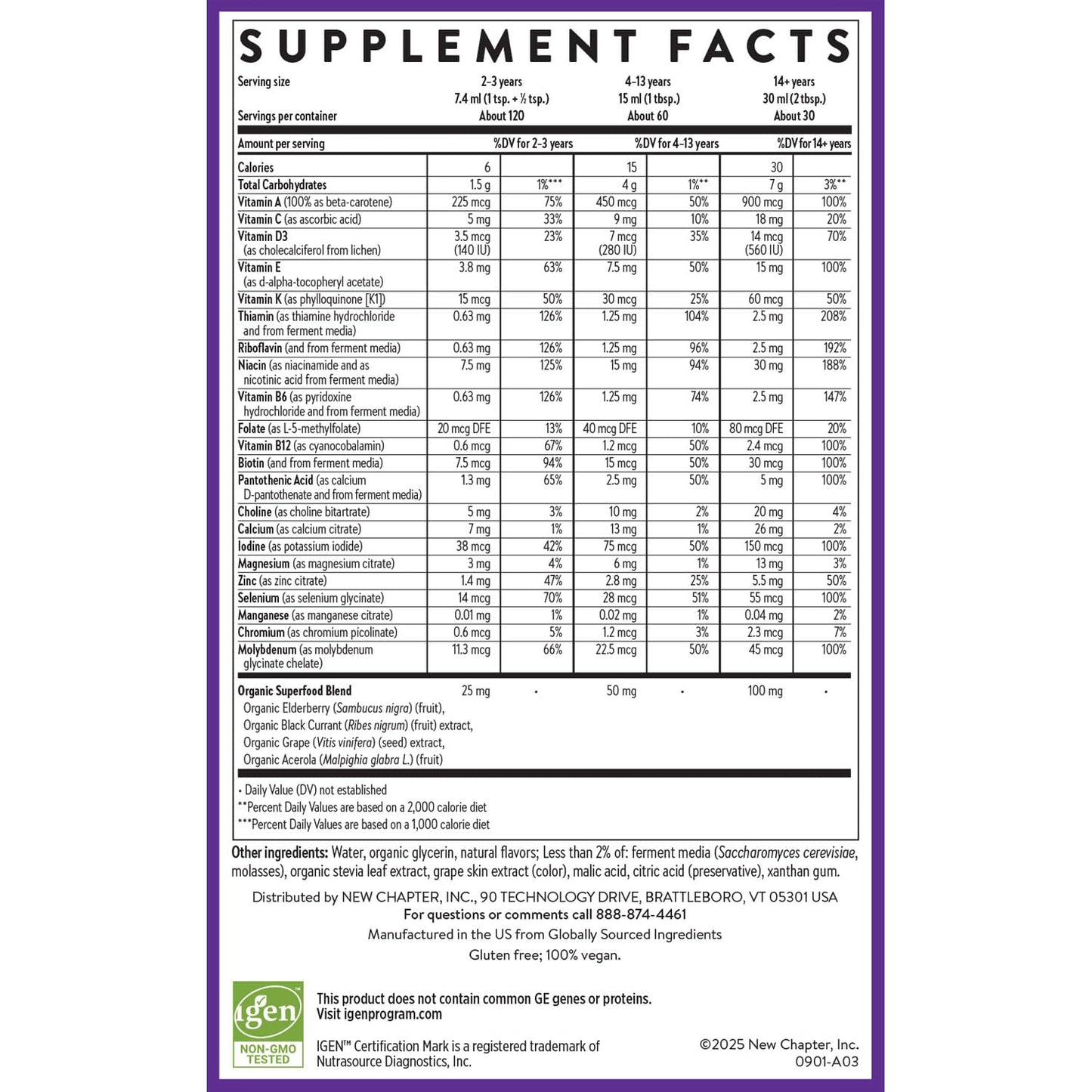 Multivitamínico líquido New Chapter en mix de bayas