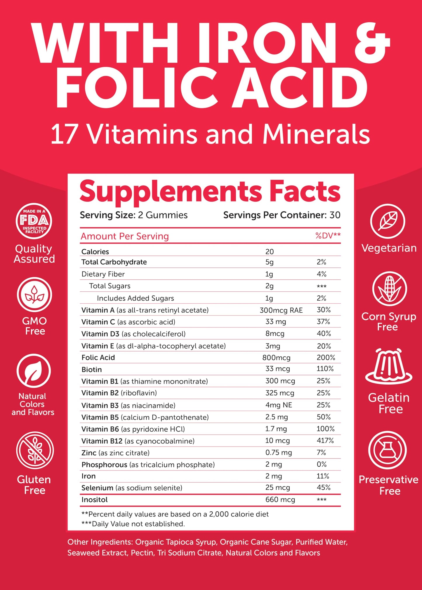 Multivitamínico Lunakai prenatal gominolas detalles ingredientes y beneficios