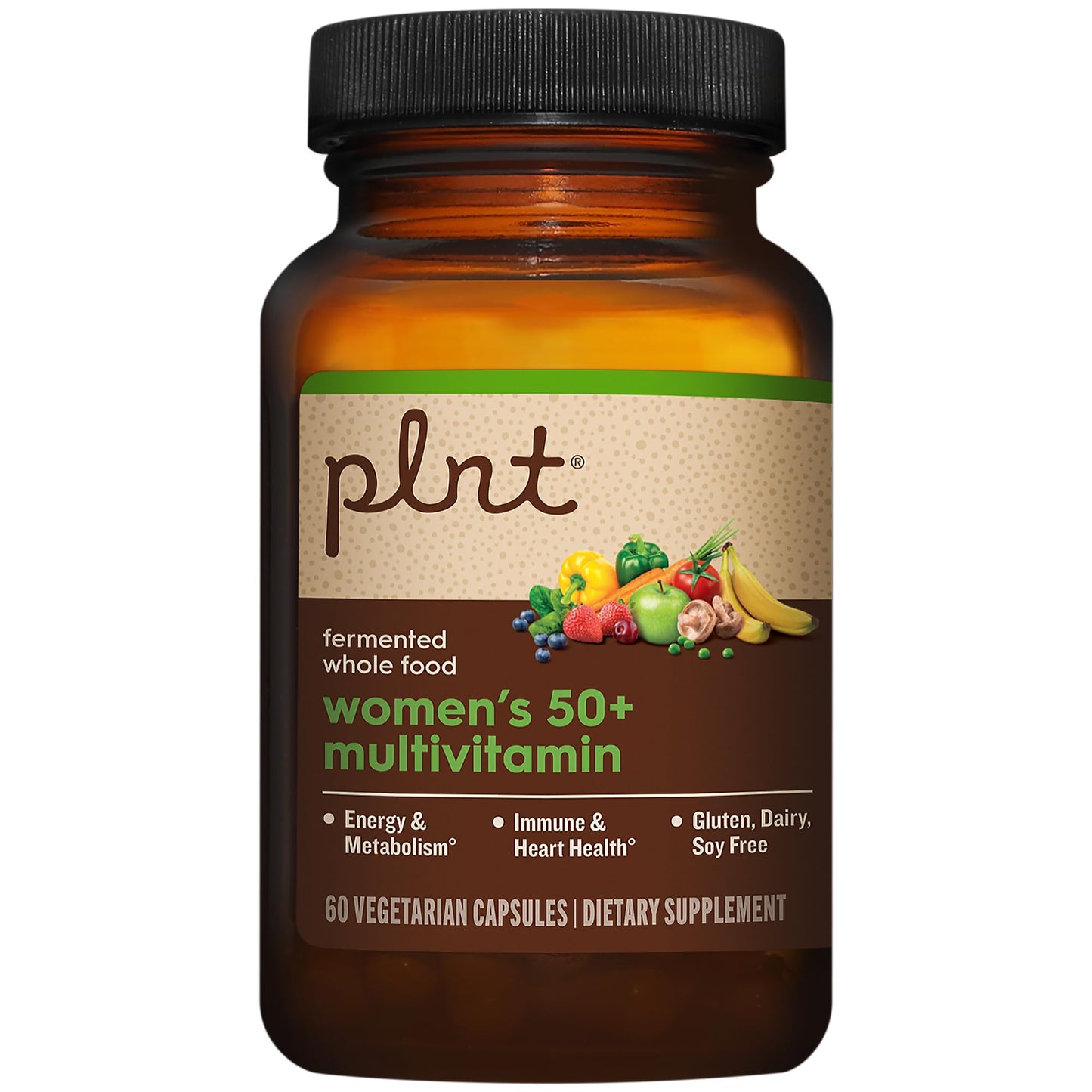 Botella del multivitamínico fermentado para mujeres mayores de 50 años