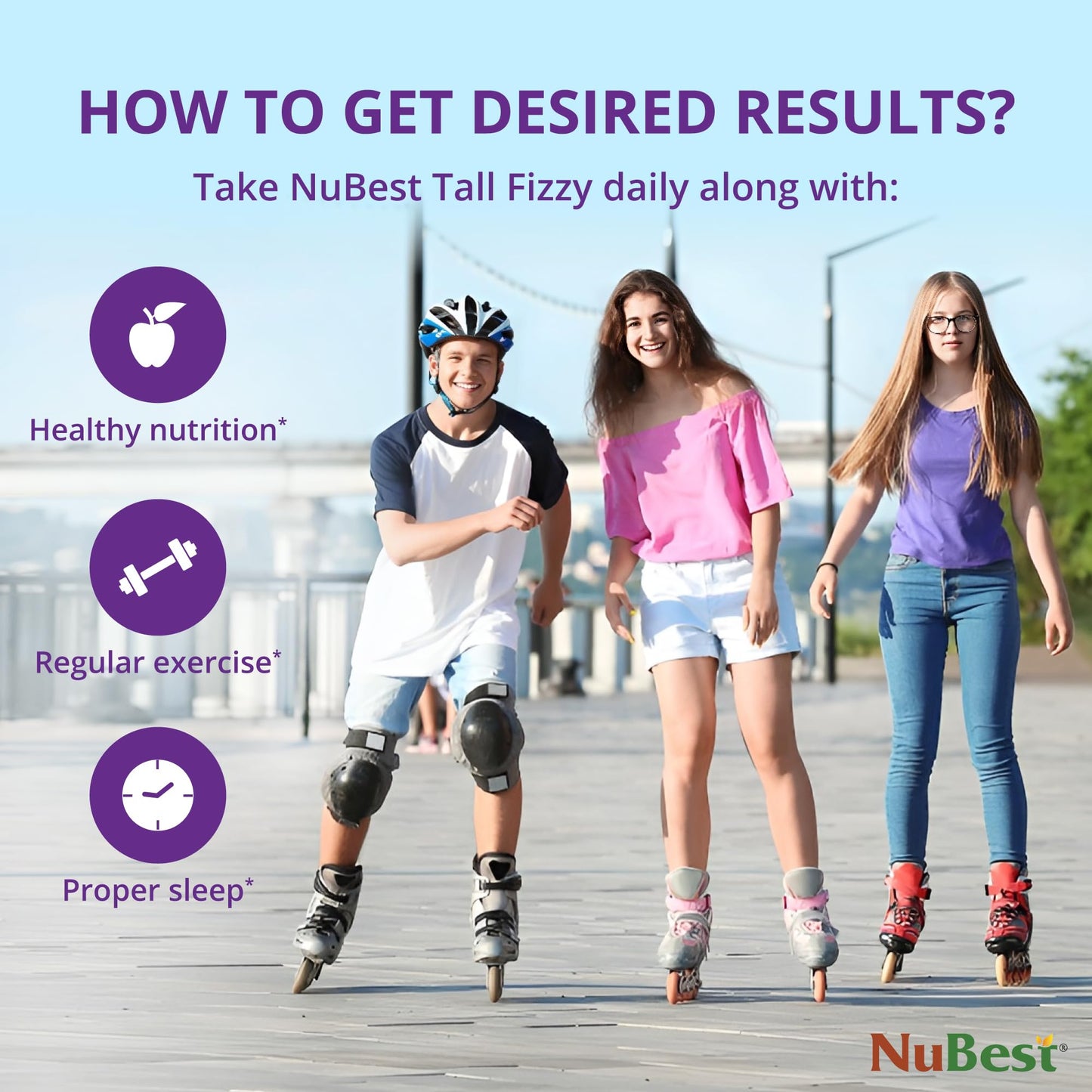 Multivitamínico para niños y adolescentes NuBest Tall Fizzy 10 tabs