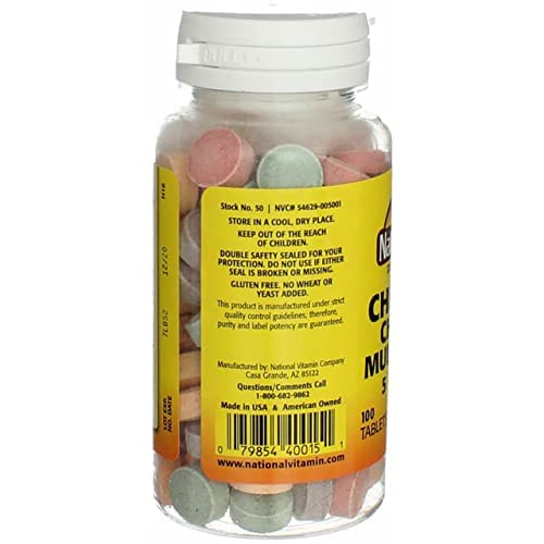 Vista posterior del multivitamínico para niños de Nature's Blend