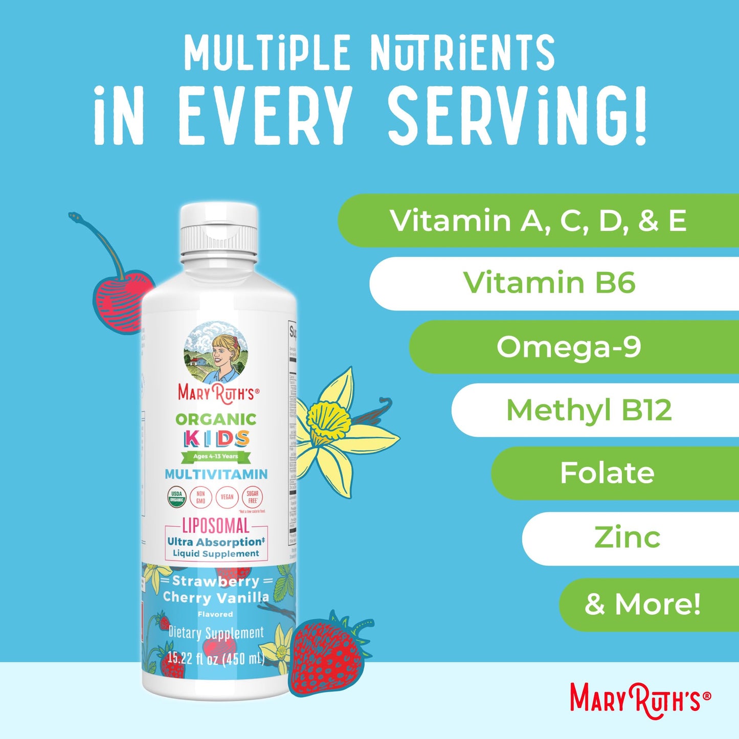 Multivitamínico para niños con vitaminas esenciales y absorción ultra