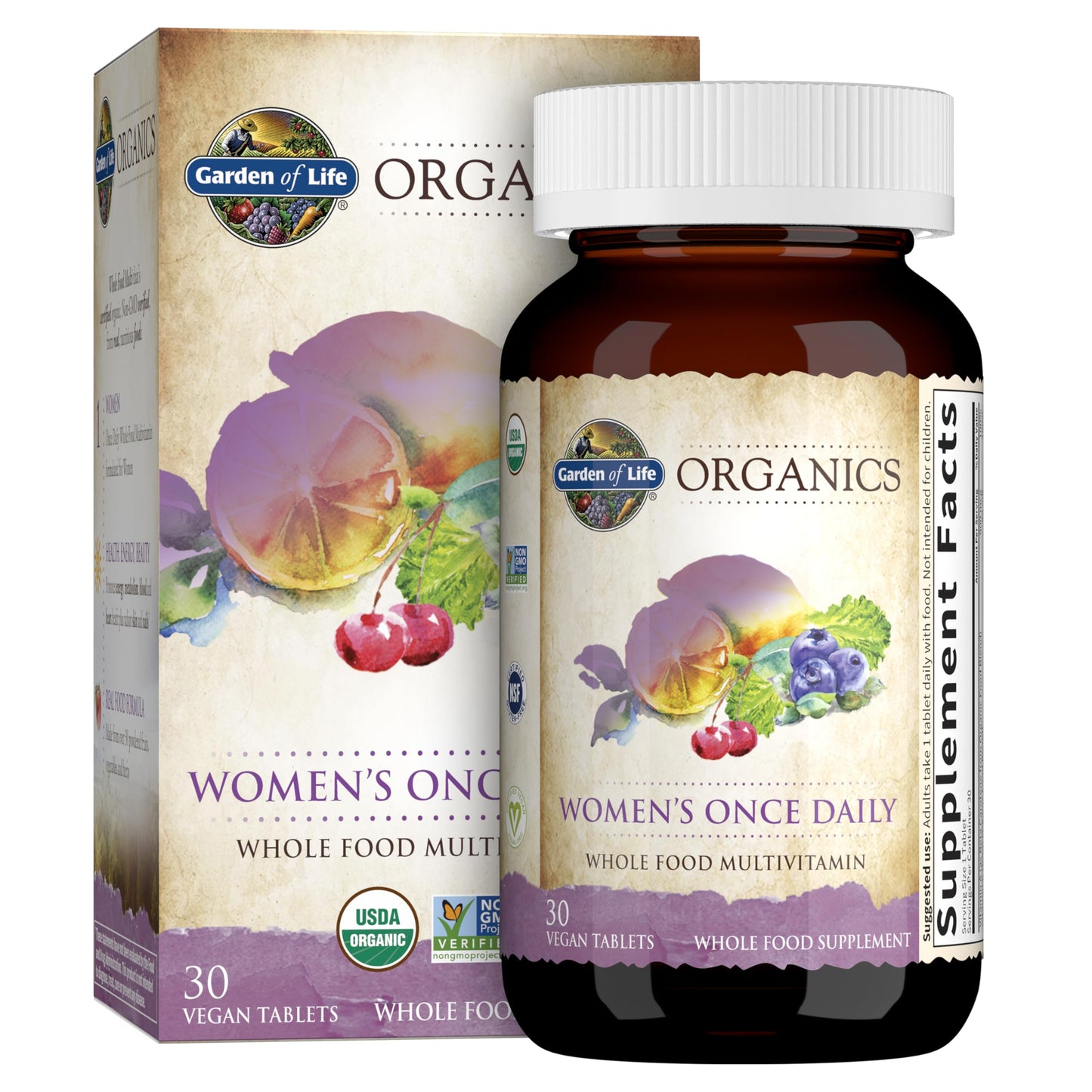 Multivitamínico orgánico Garden of Life para mujer con vitamina D3 cruda