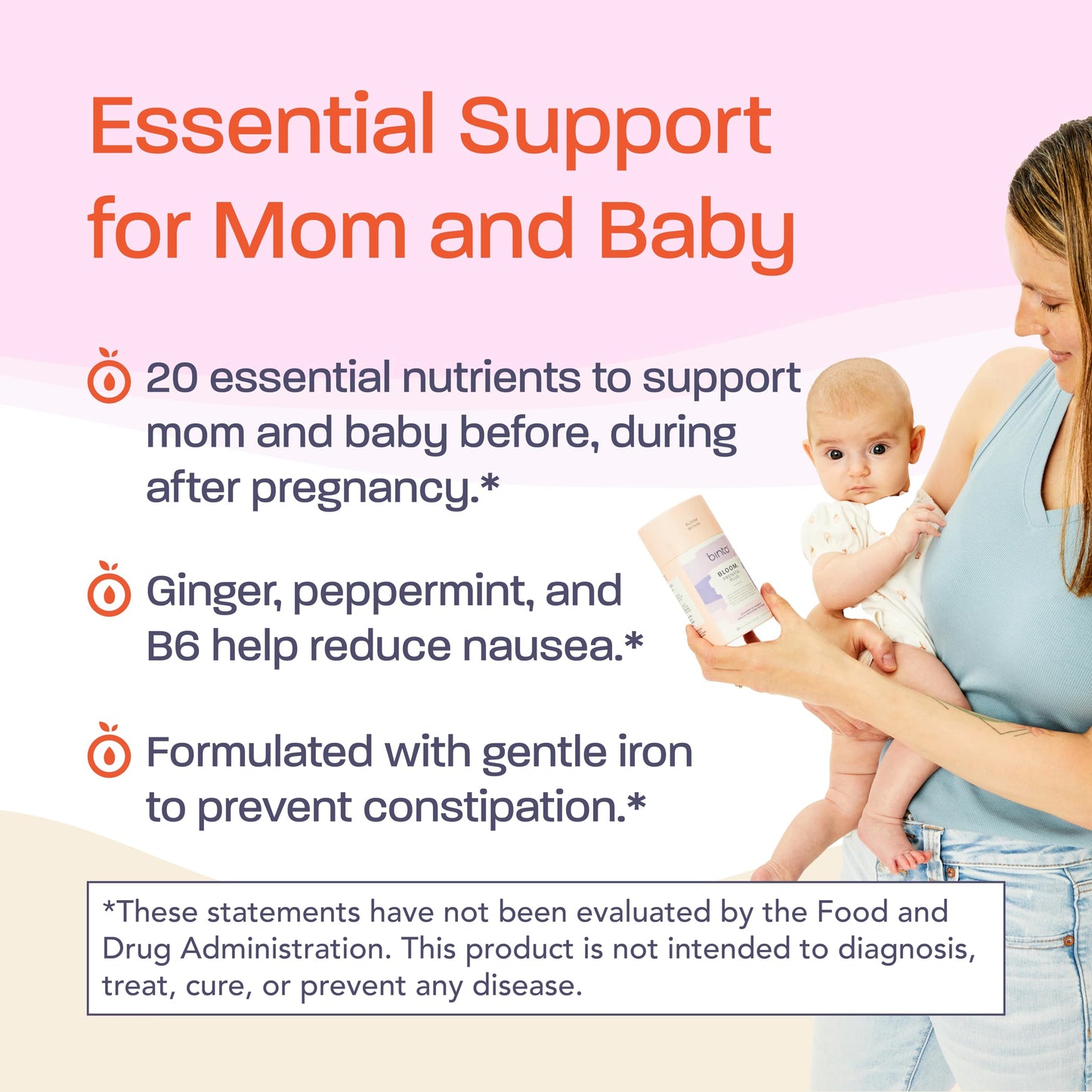 Multivitamínico prenatal Binto Bloom para mamá y bebé