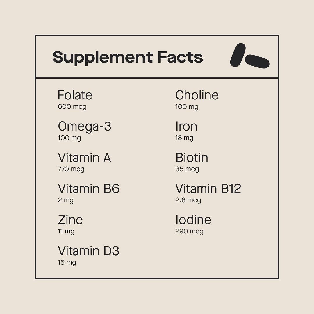Multivitamínico prenatal Modern Fertility cápsulas