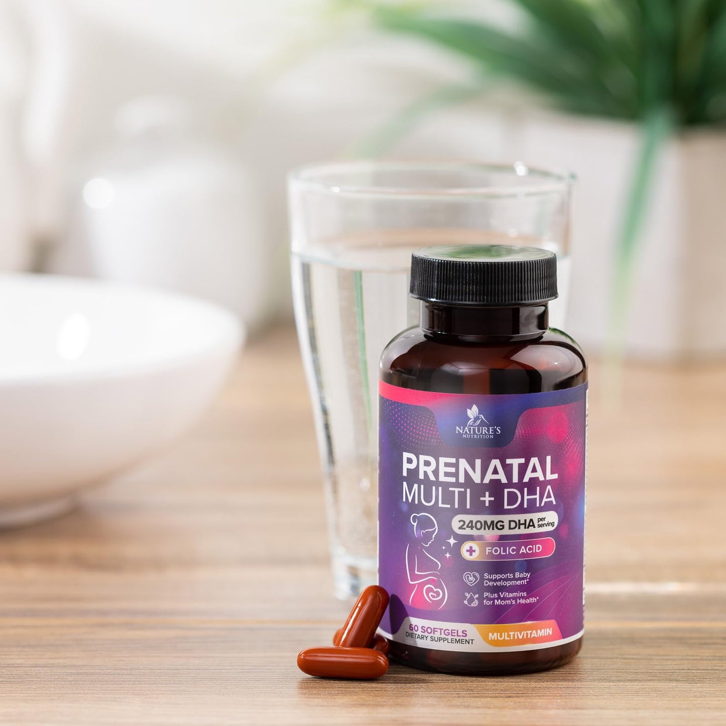 Multivitamínico prenatal Nature's Nutrition vista superior