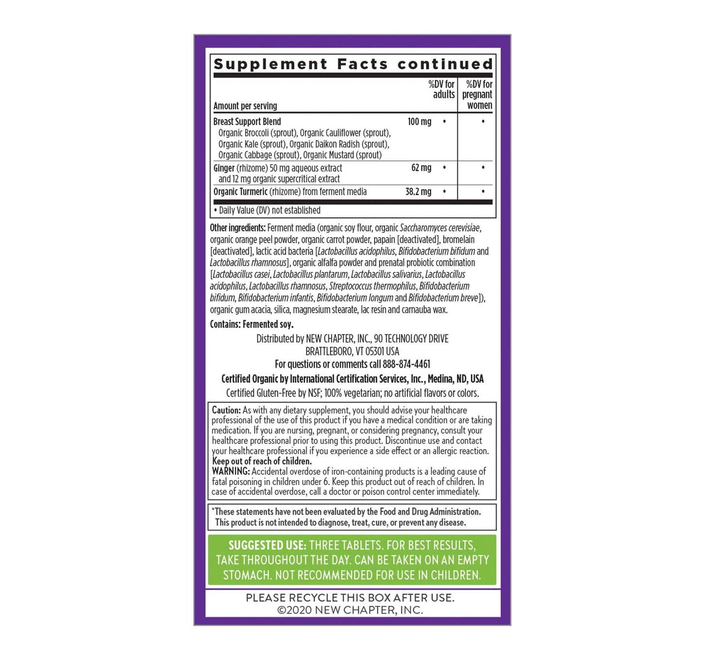 Multivitamínico prenatal New Chapter paquete de 2 frascos