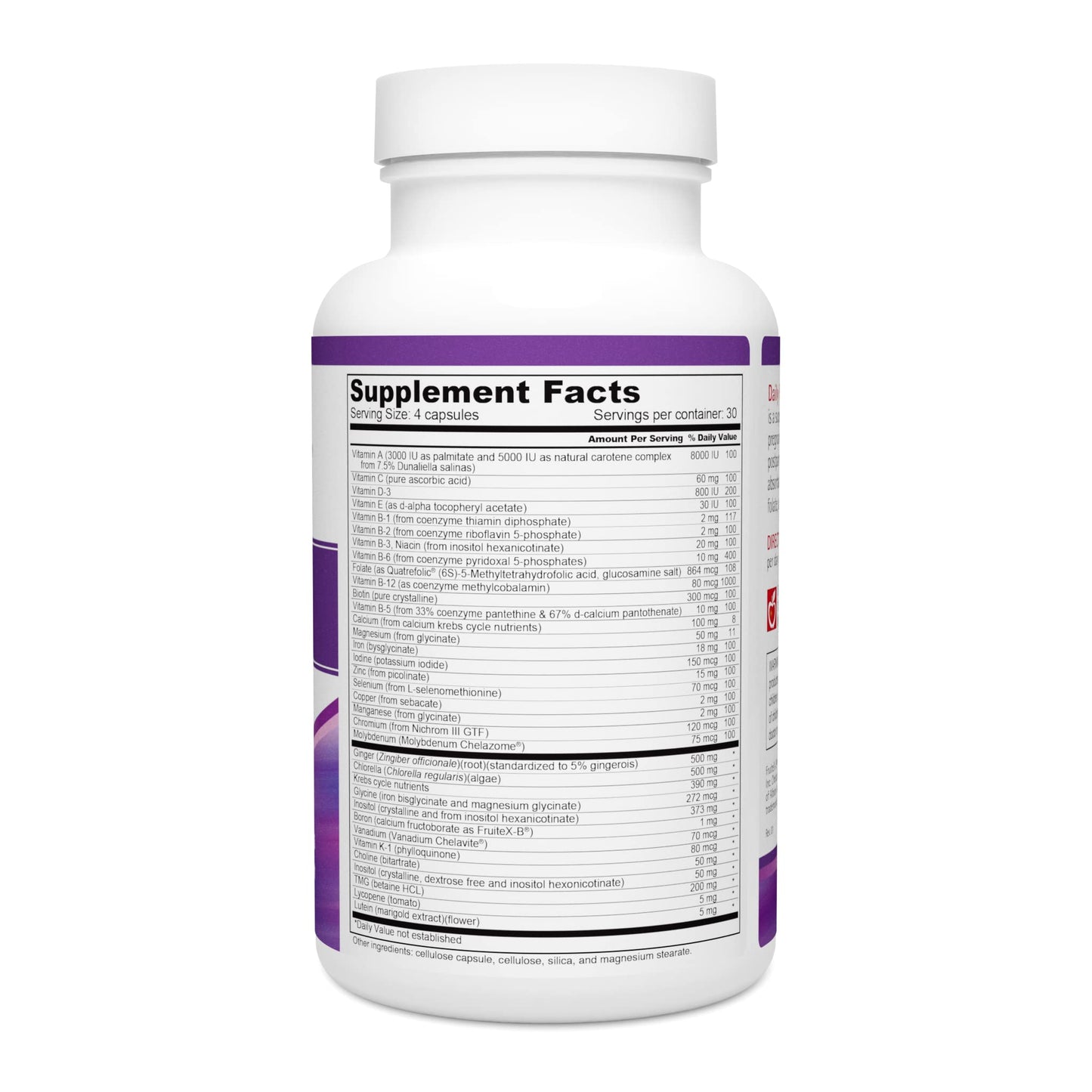 Multivitamínico prenatal Wellness Resources cápsulas detalle