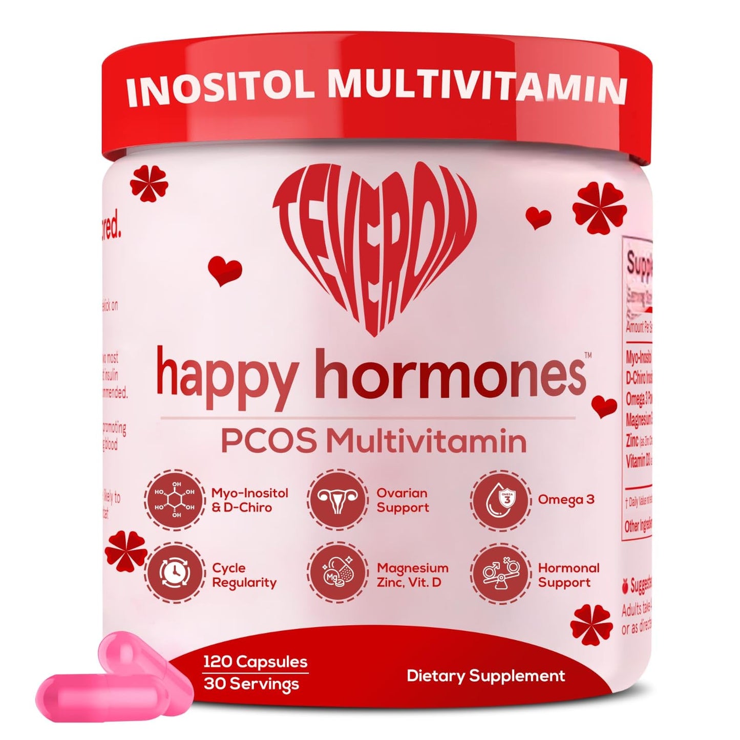 Multivitamínico TEVERON Happy Hormones para PCOS 120 uds.
