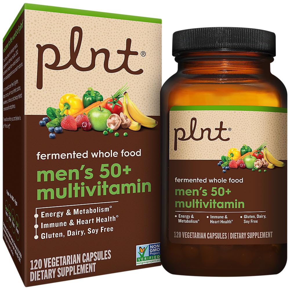 Multivitamínico vegano fermentado plnt hombres 50+ en frasco