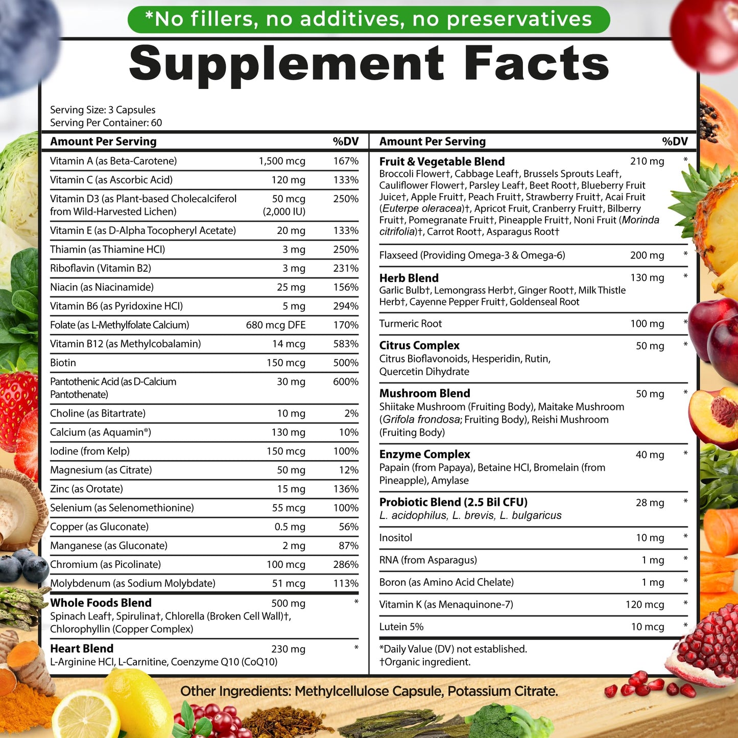 Multivitaminico vegano suplemento para mujeres y hombres