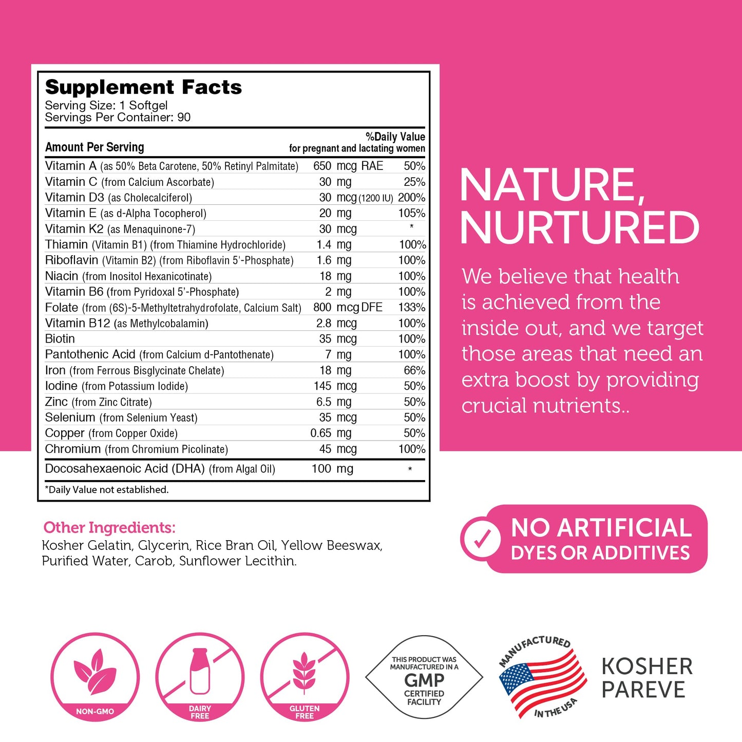 Multivitamínico Zahler Mighty Mini vitaminas embarazo
