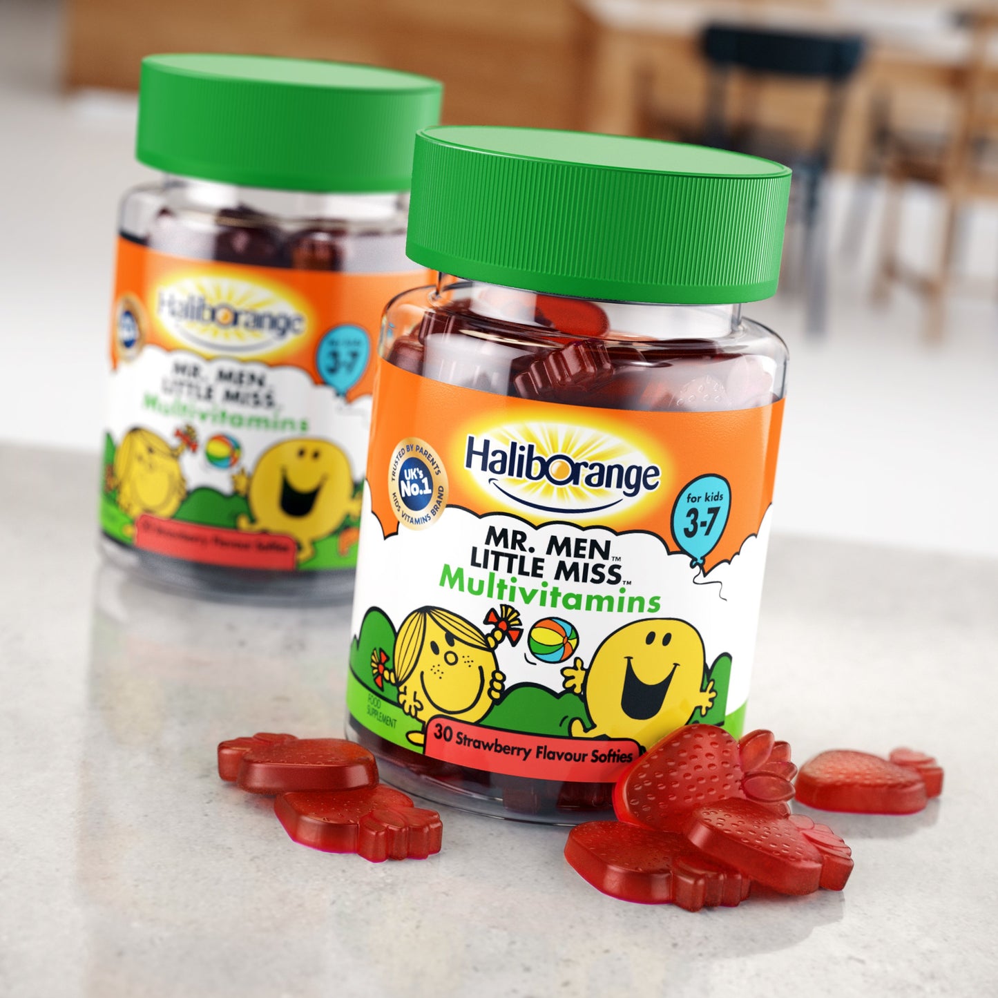 Multivitamínicos Seven Seas Mr. Men para niños en presentación masticable