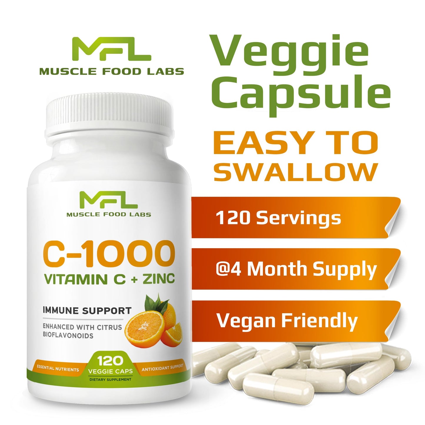 Muscle Food Labs suplemento sin GMO vegano hecho en USA