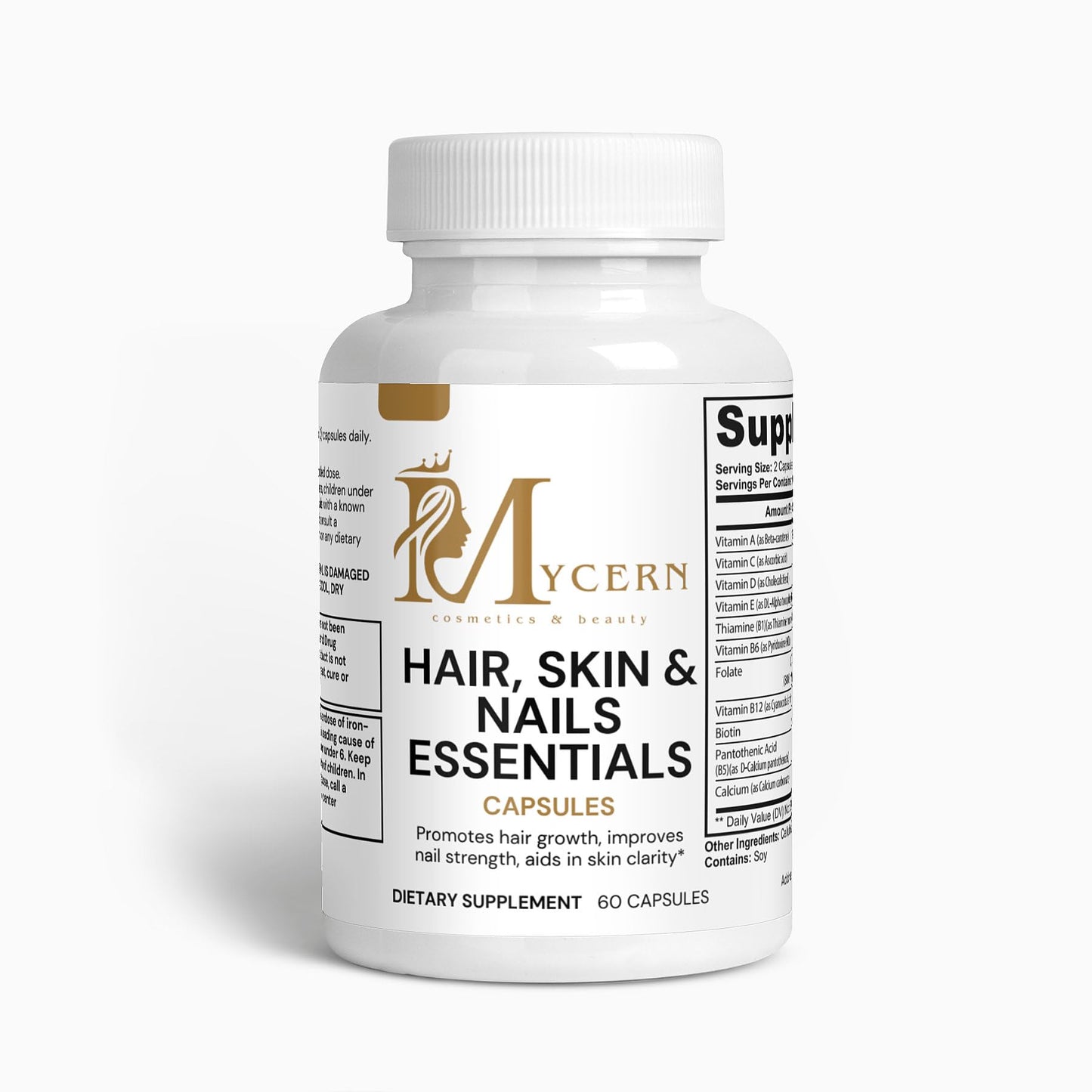 Frasco Mycern suplemento para cabello piel y uñas con biotina
