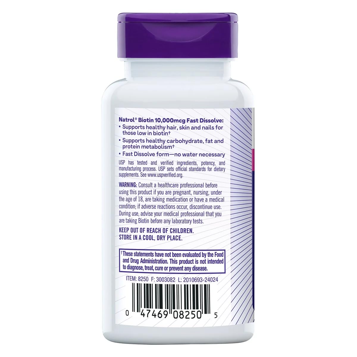 Natrol Biotina 10000 mcg para cabello y uñas saludables
