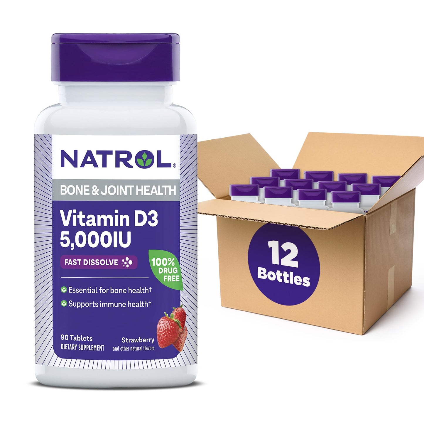Natrol vitamina d3 tabletas disolución rápida frasco blanco