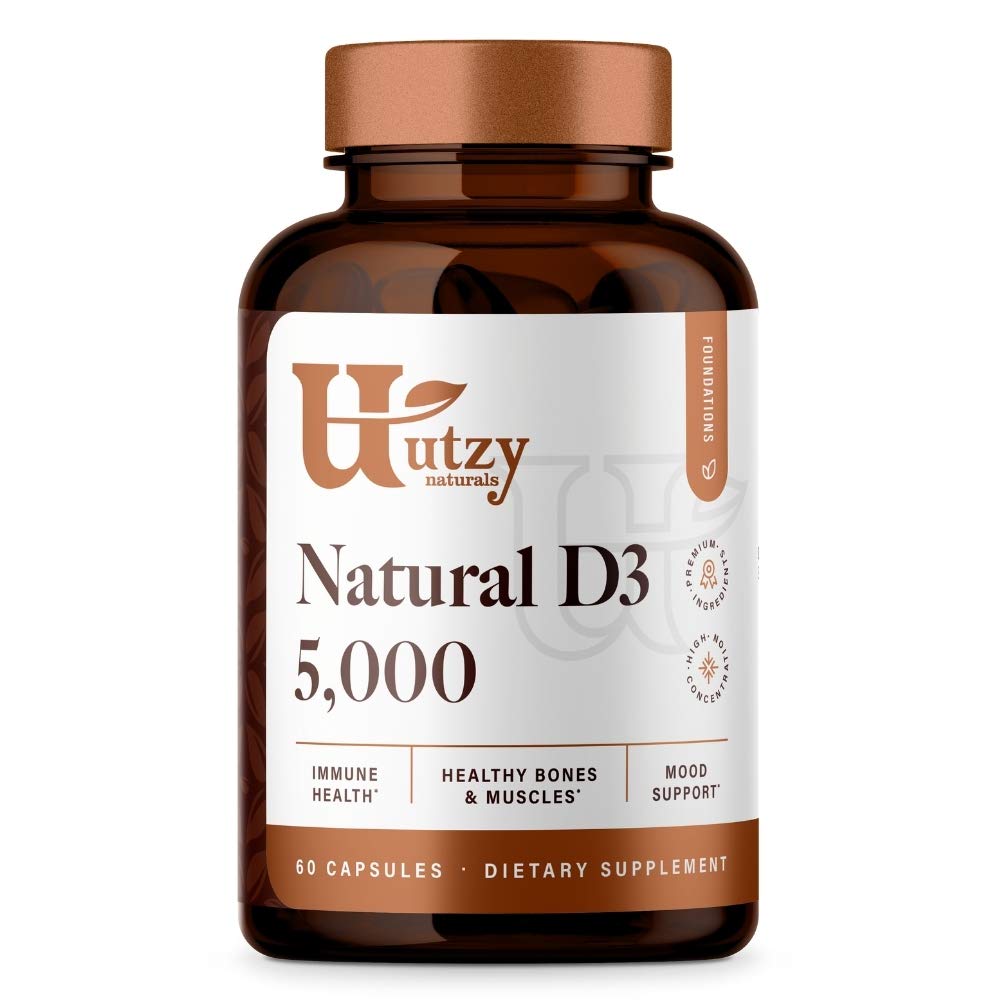 Natural D3 vitamina D3 5000 UI frasco 60 cápsulas