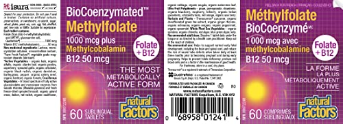 Natural Factors Metilfolato vista lateral