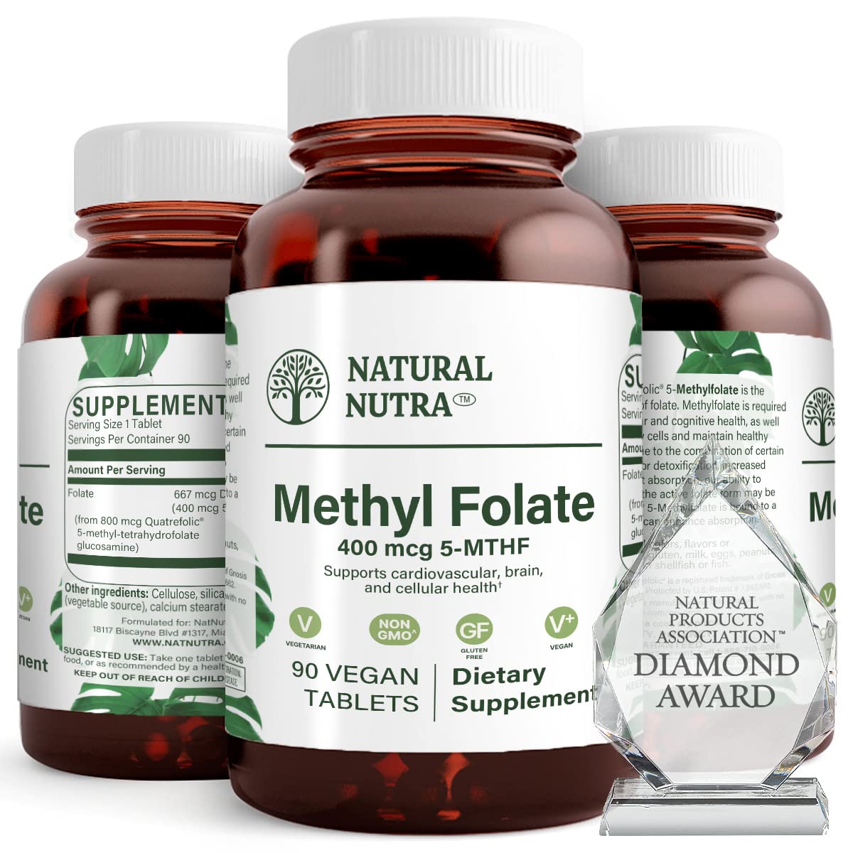 Natural Nutra metilfolato suplementos paquete doble