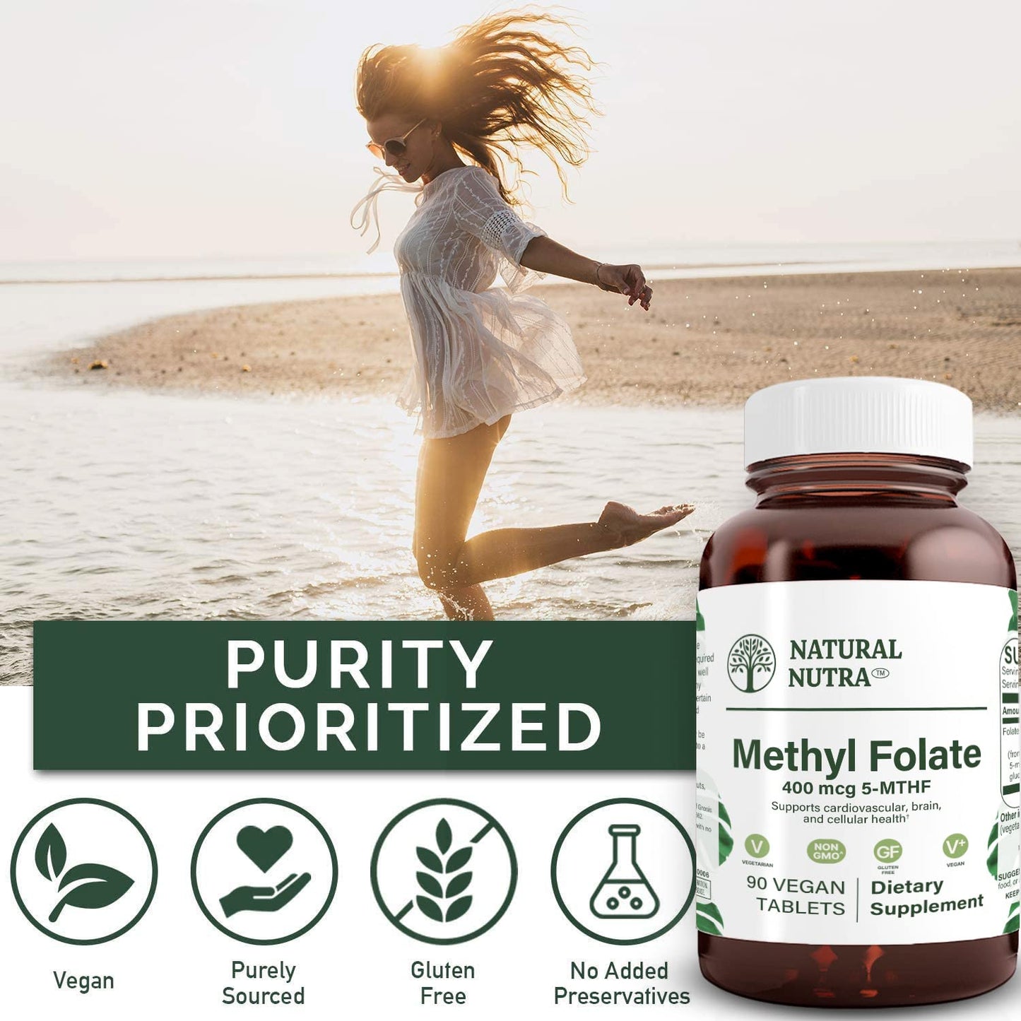 Natural Nutra suplemento vitamina B9 para corazón