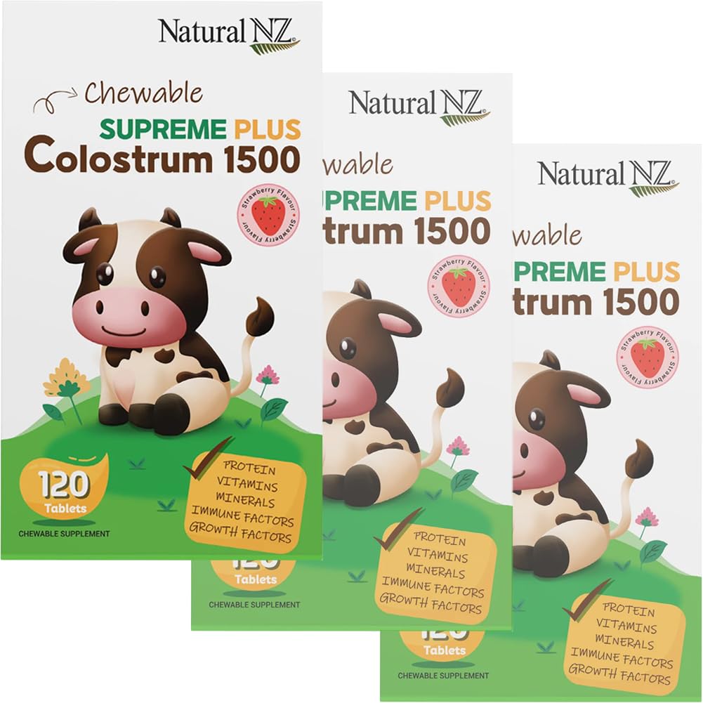 Paquete Natural NZ Supreme Plus Colostrum 1500 120 tabletas masticables