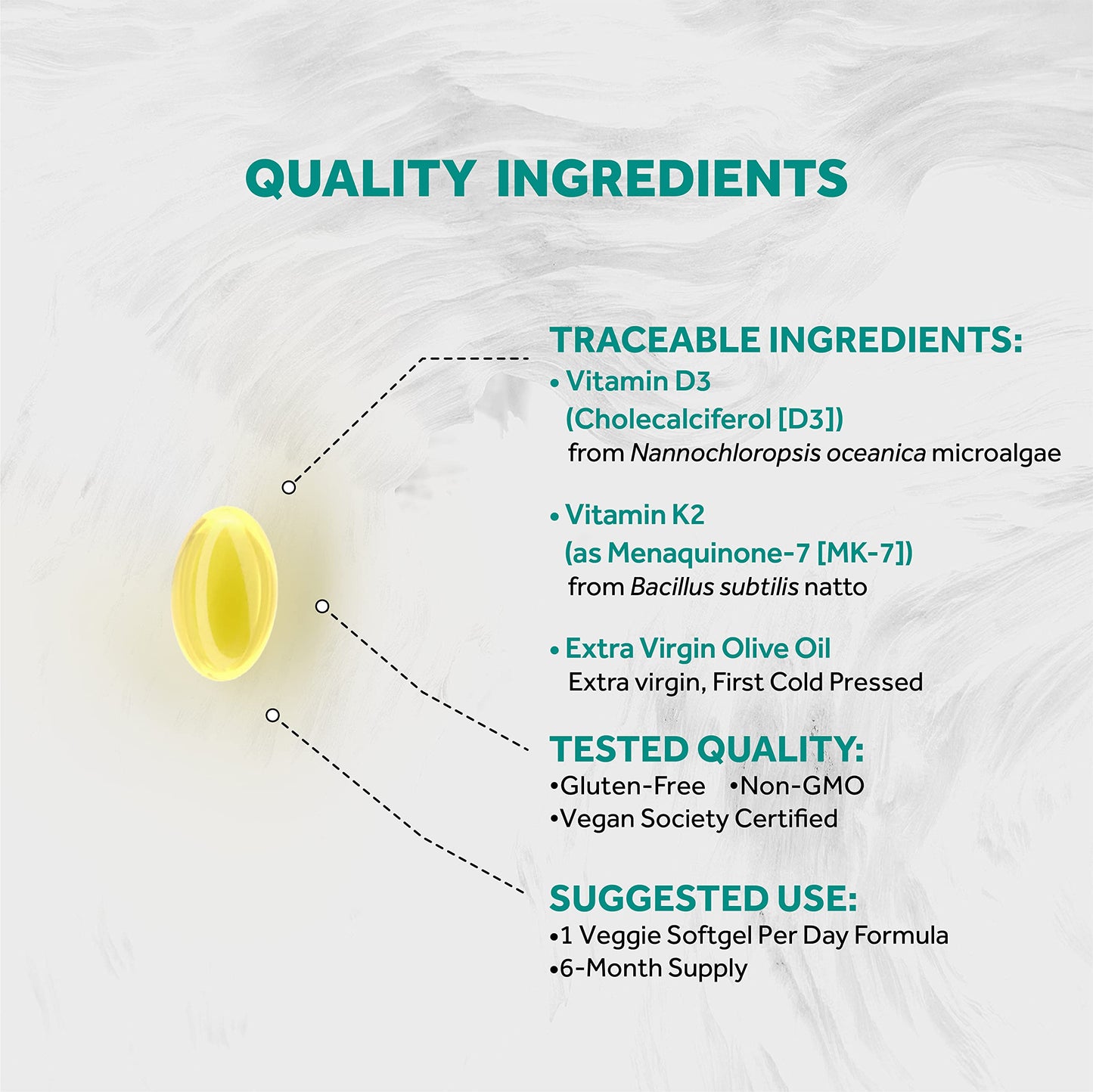 Naturalis cápsulas blandas veganas con vitaminas D3 y K2