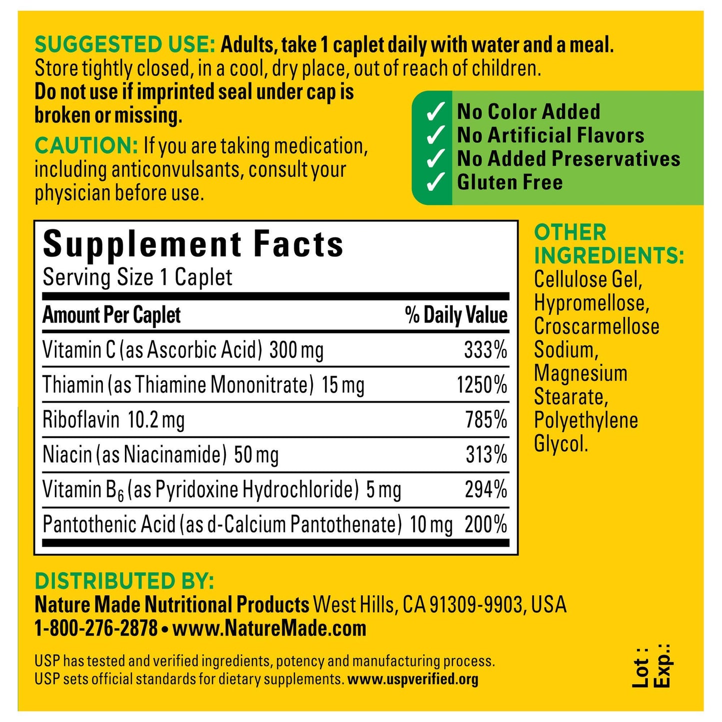 Nature Made Complejo B con Vitamina C y beneficios para salud