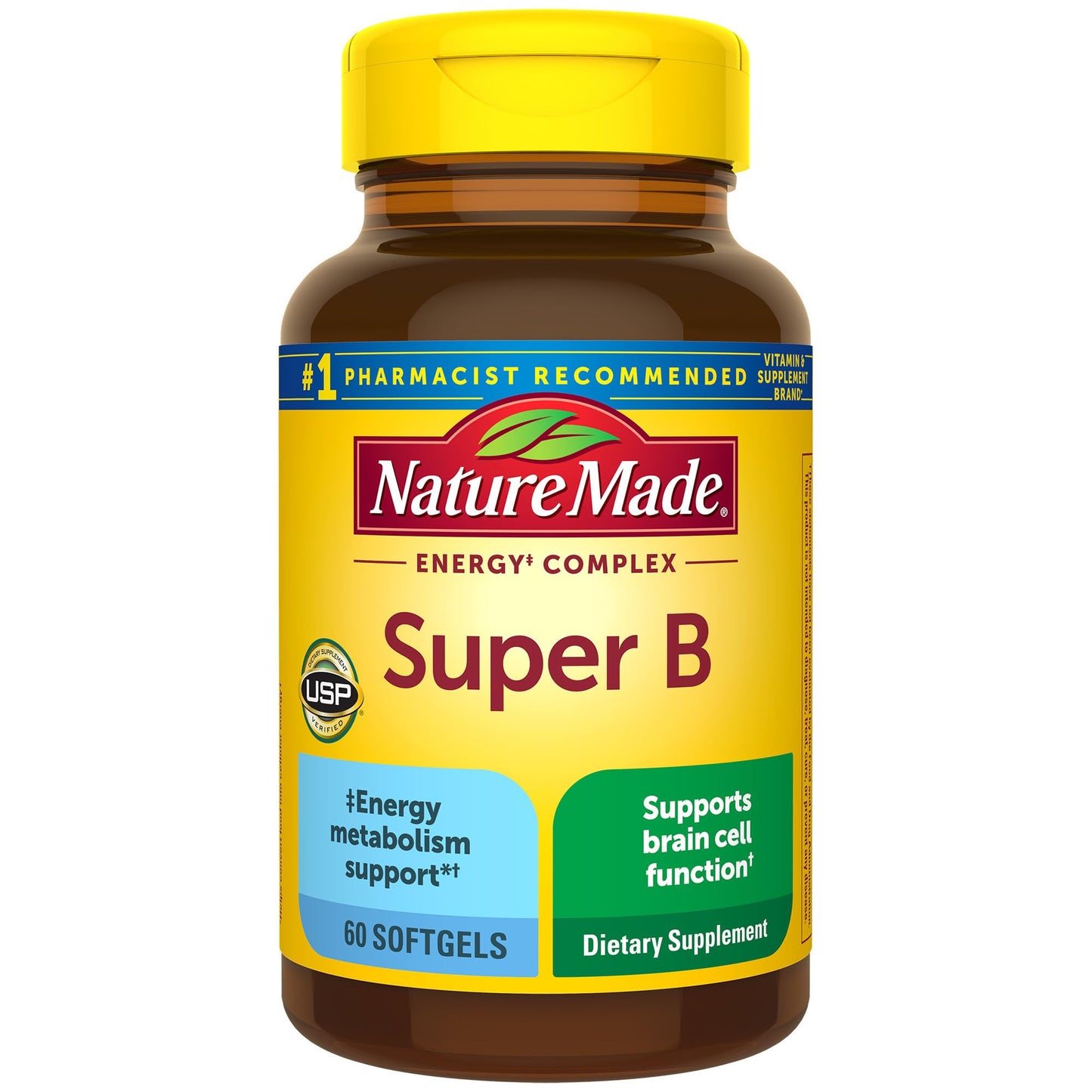 Nature Made Super B complejo energía 60 cápsulas blandas frontal