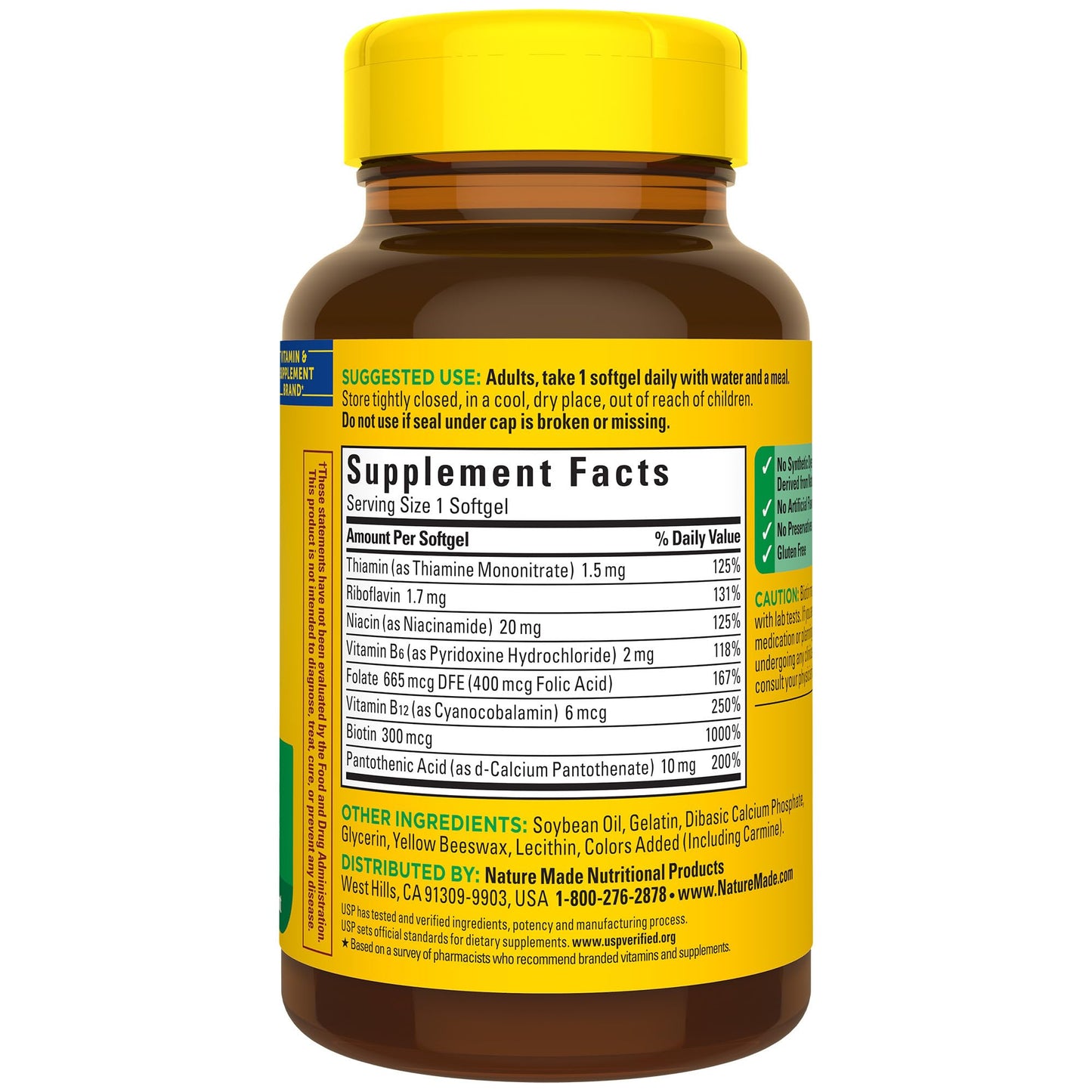Nature Made Super B suplemento vitamina B función metabólica
