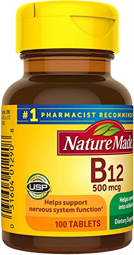 Tabletas de vitamina B-12 Nature Made 500 mcg 100 unidades