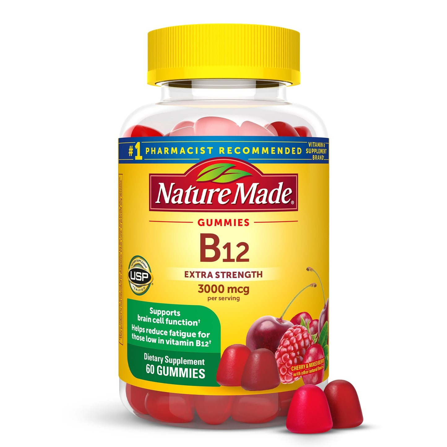 Nature Made Vitamina B12 gominolas 3000 mcg frasco de 60