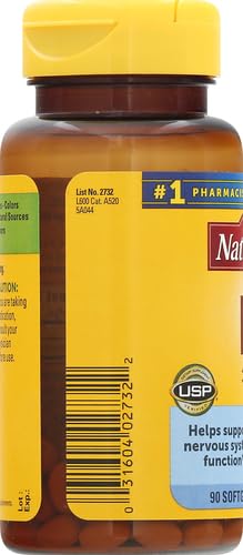 Información nutricional vitamina B12 Nature Made