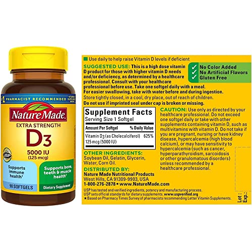 Nature Made Vitamina D3 cápsulas blandas detalle