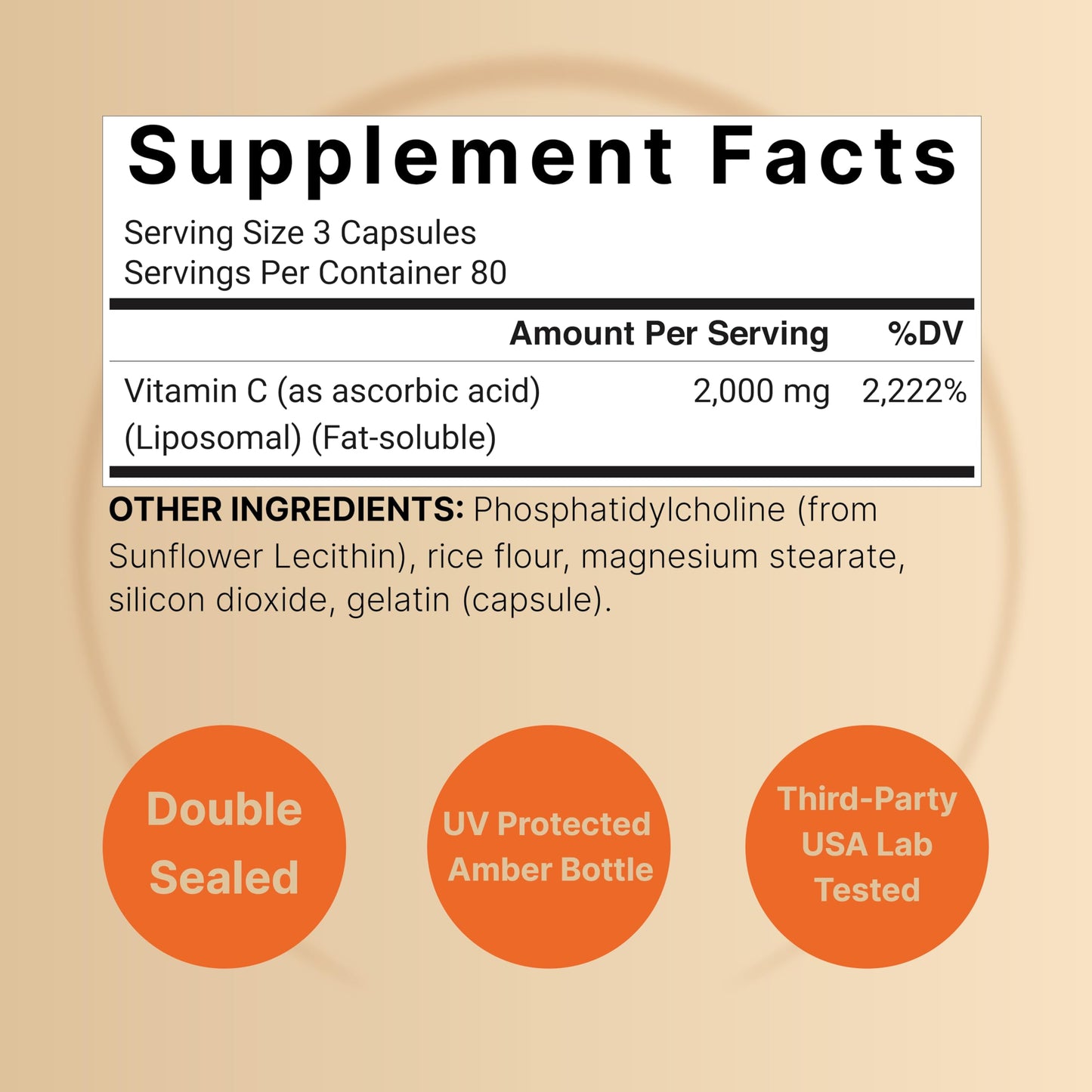 Cápsulas blancas de vitamina C NatureBell en bote