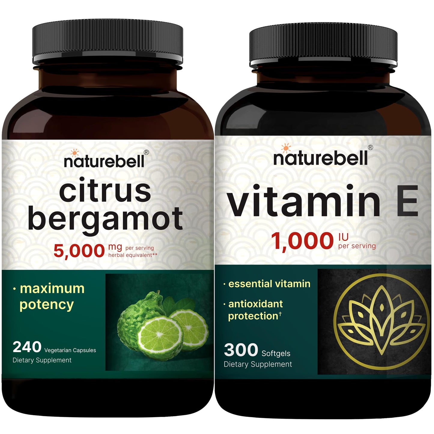 NatureBell vitamina E cápsulas blandas aceite 1000 IU paquete combinado
