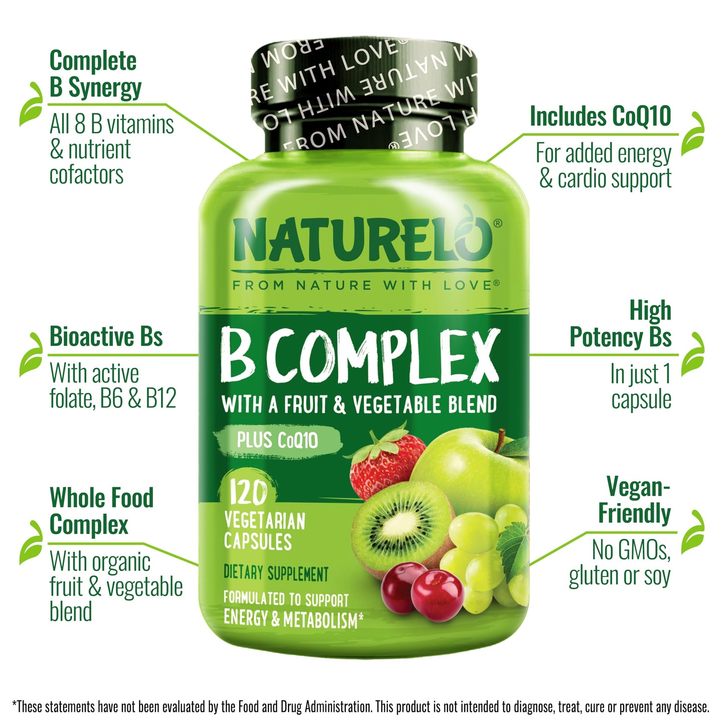 NATURELO complejo de vitamina B con metil folato
