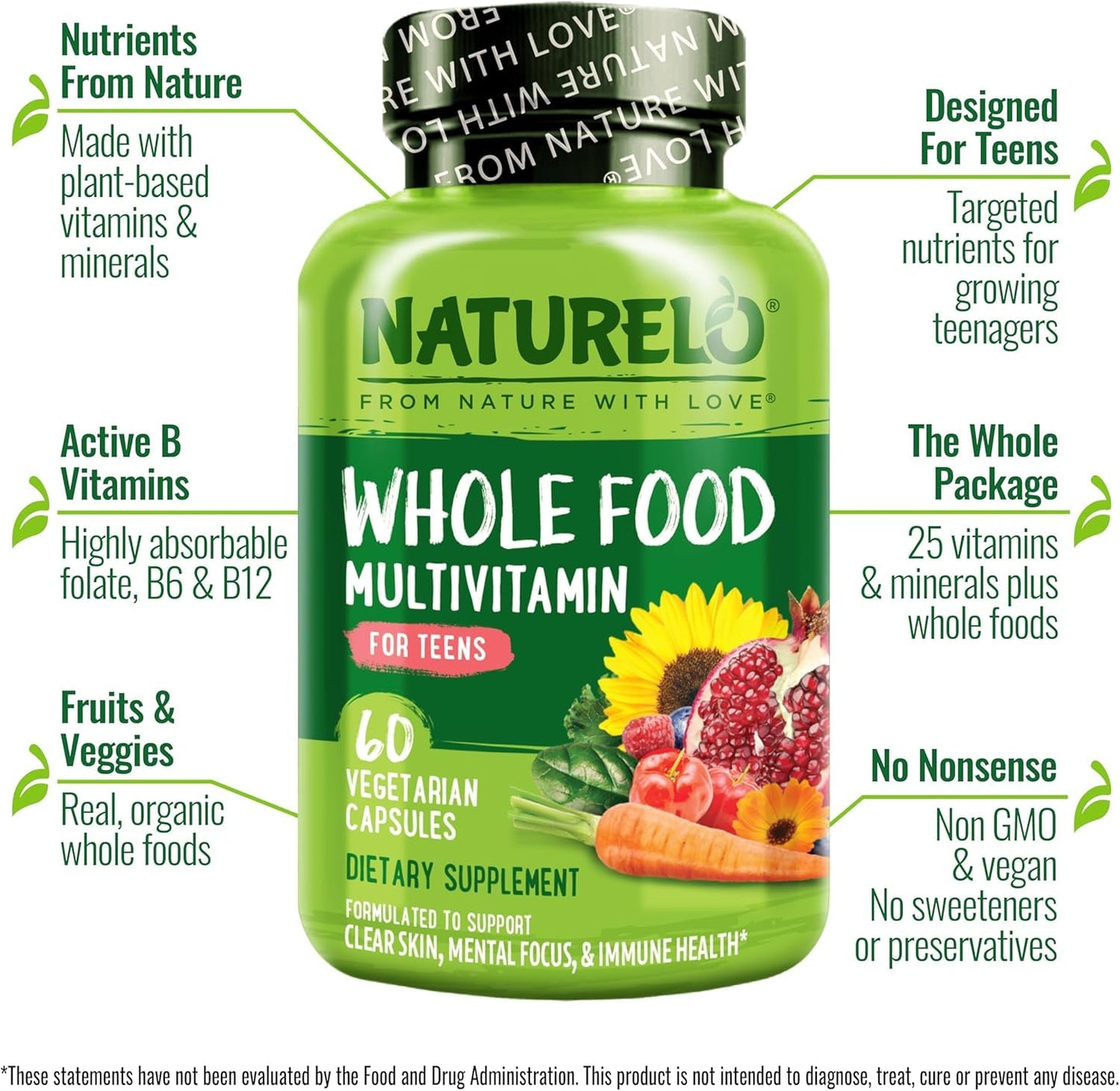 NATURELO multivitamínico soporte para adolescentes