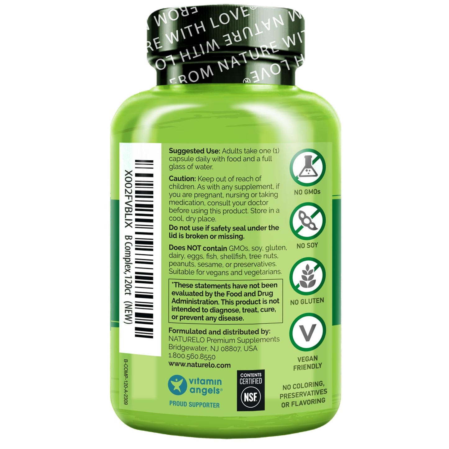 Suplemento NATURELO complejo B con frutos y vegetales