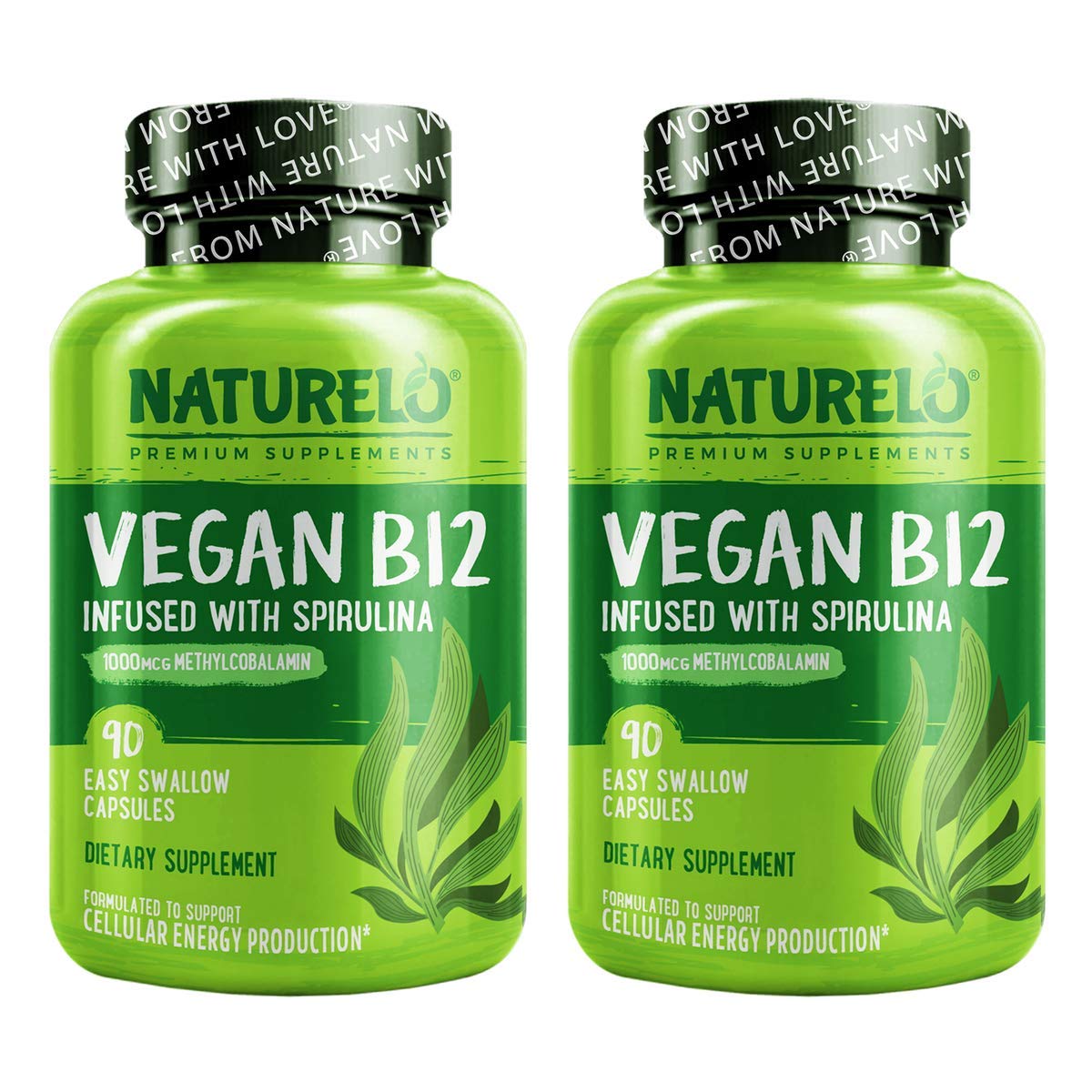 NATURELO Vitamina B12 cápsulas veganas con espirulina orgánica