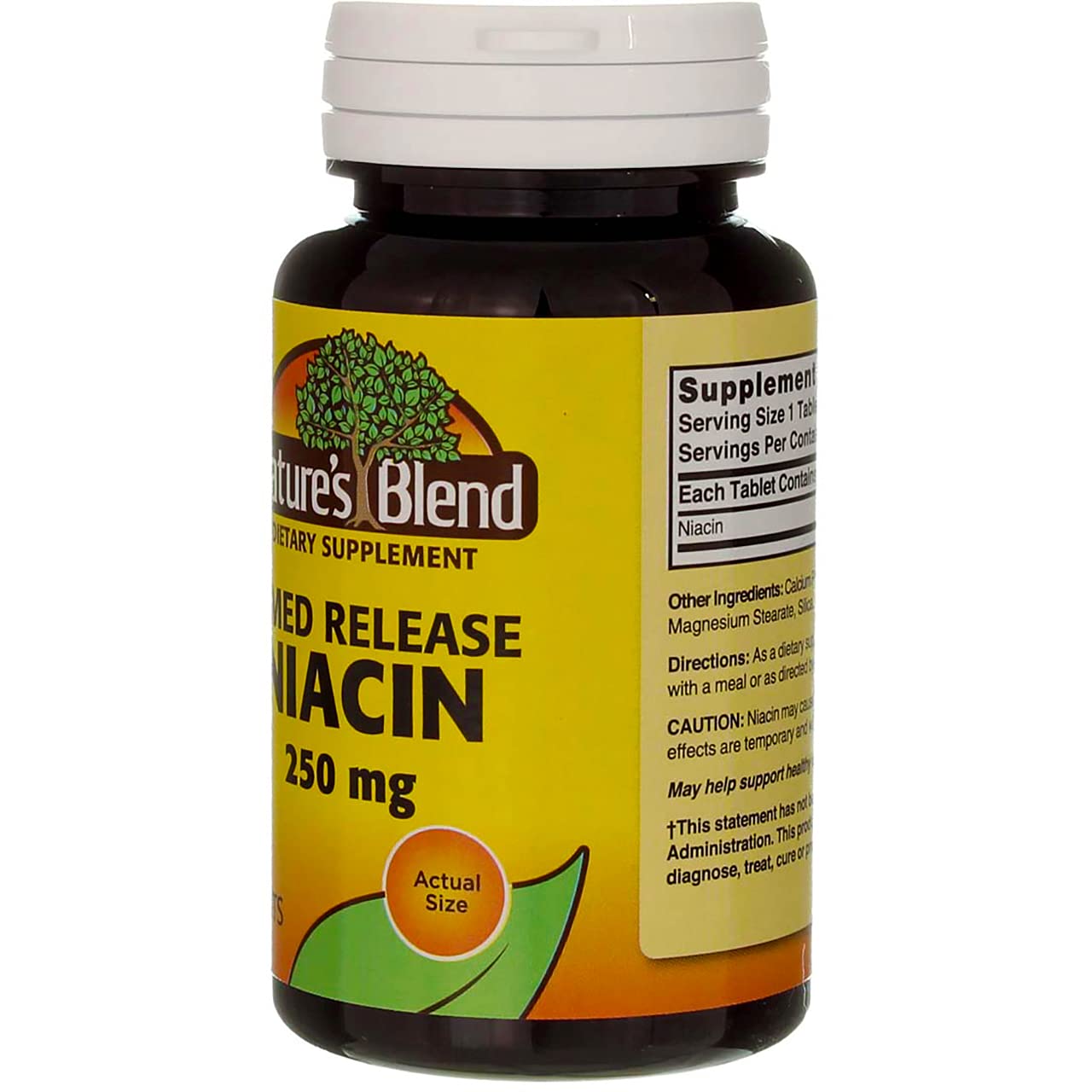 Nature's Blend niacina 250 mg tabletas liberación prolongada lado