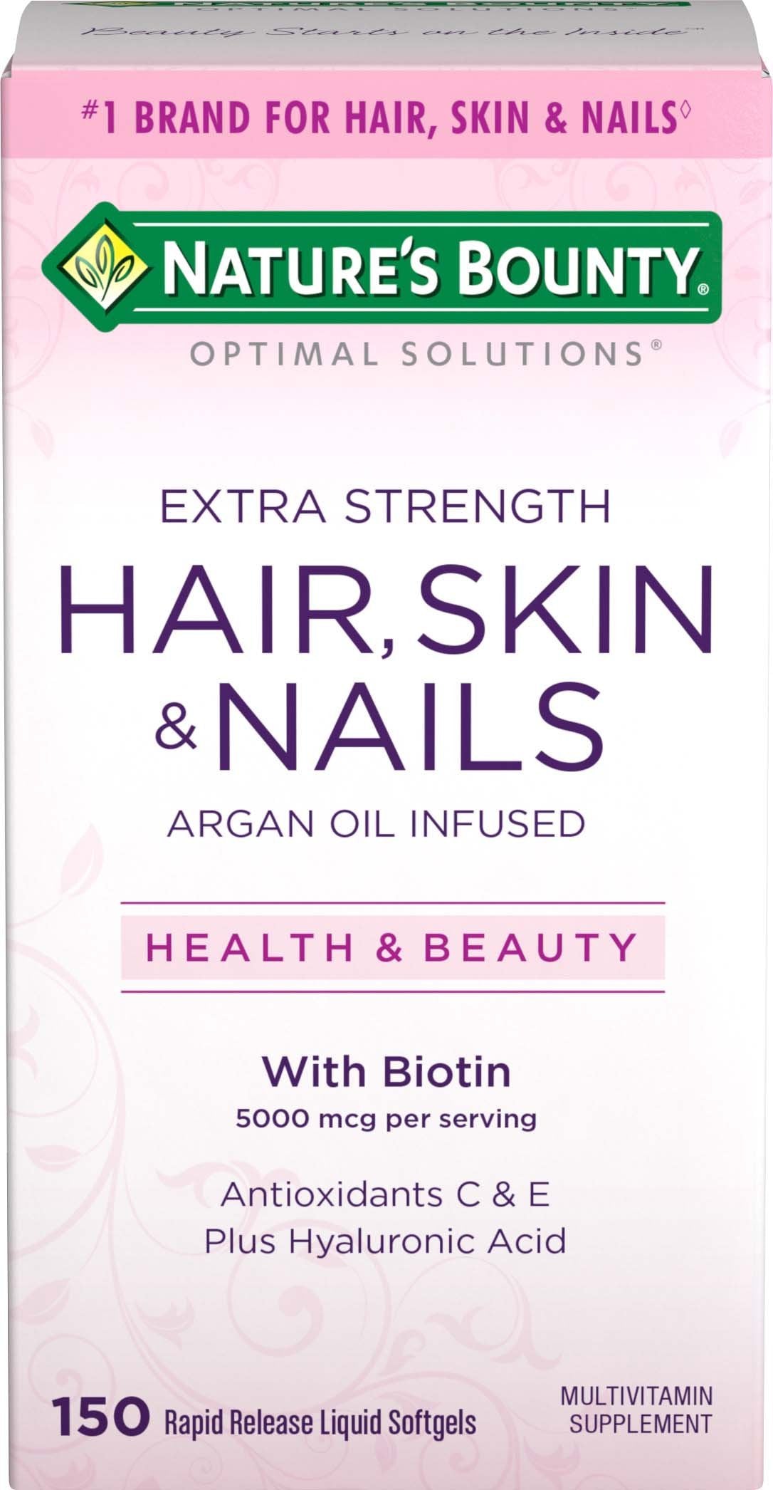 Nature's Bounty Cápsulas de Biotina 5000mcg para cabello piel uñas
