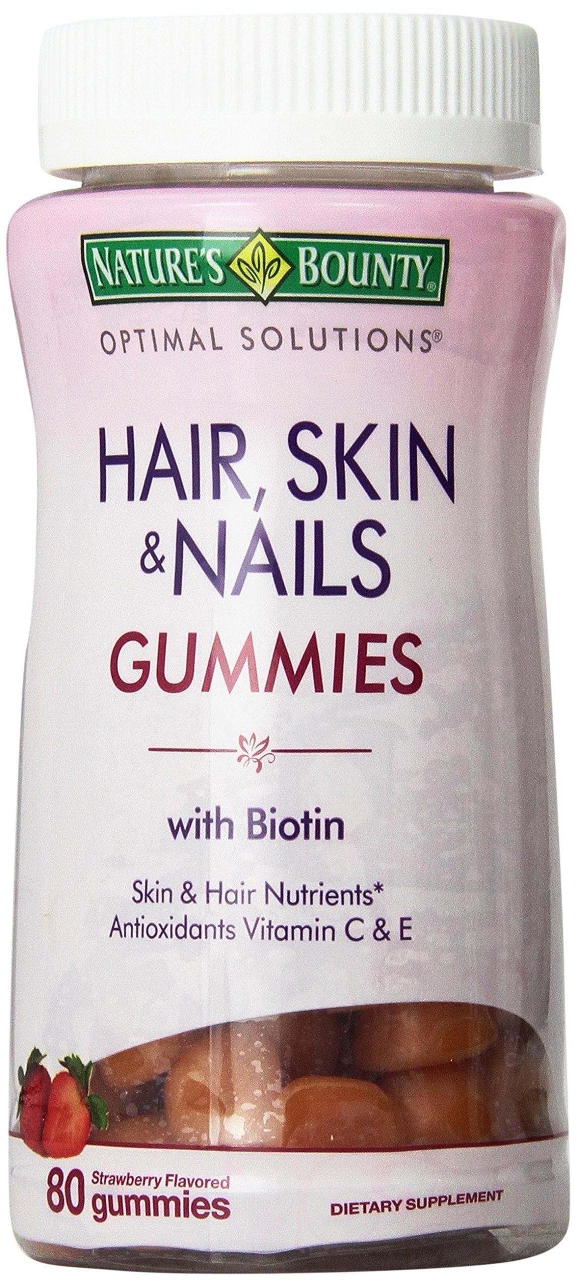 Paquete Nature's Bounty gomitas cabello piel y uñas 80 unidades