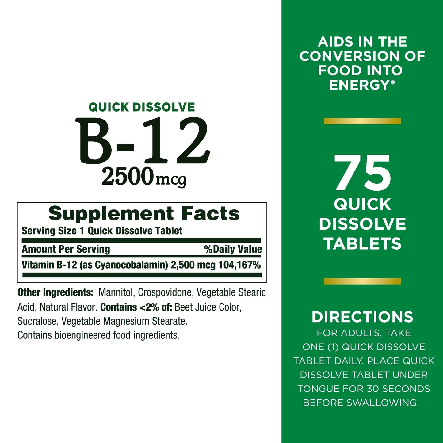 Nature's Bounty Vitamina B12 sabor cereza