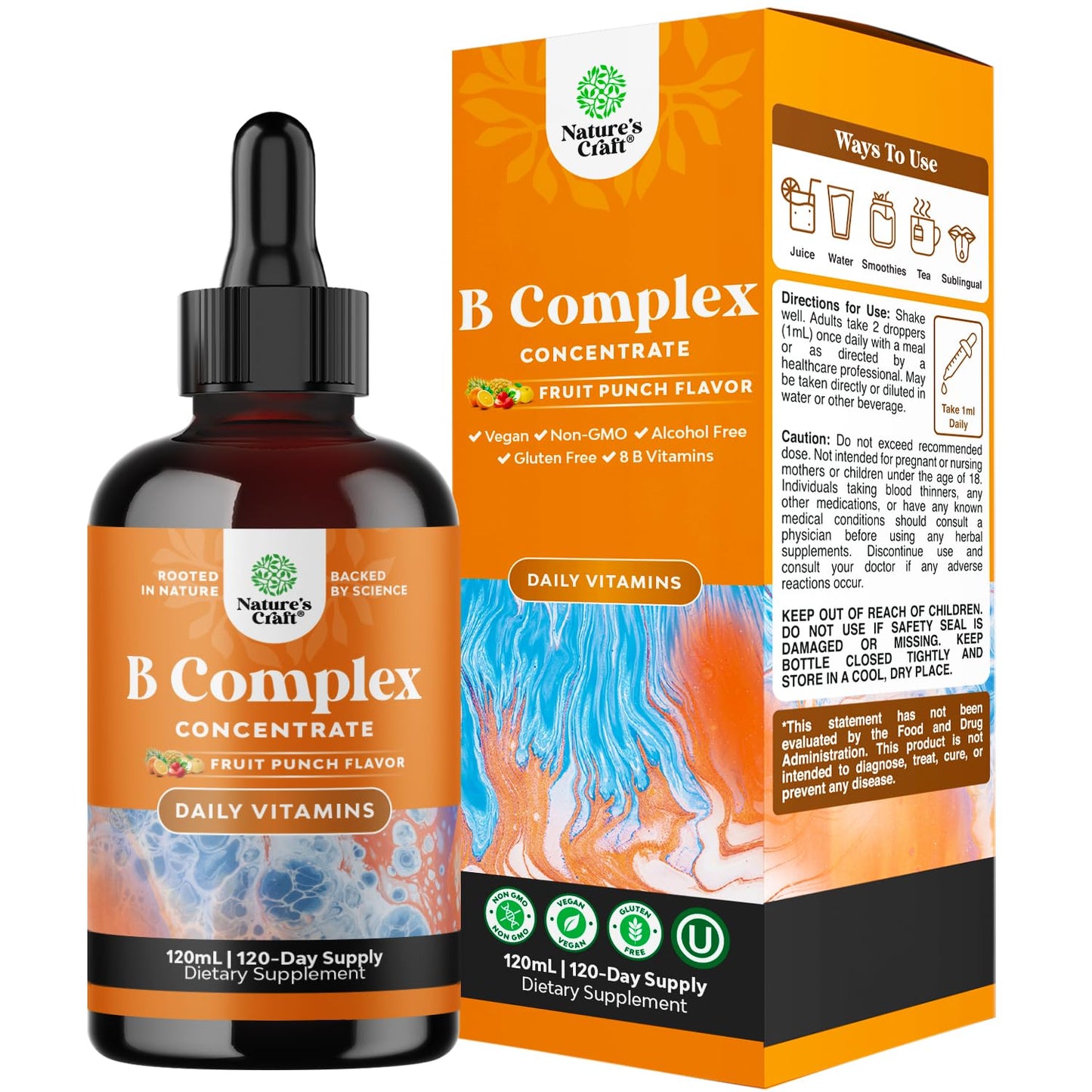 Natures Craft complejo b líquido vegano 120 porciones
