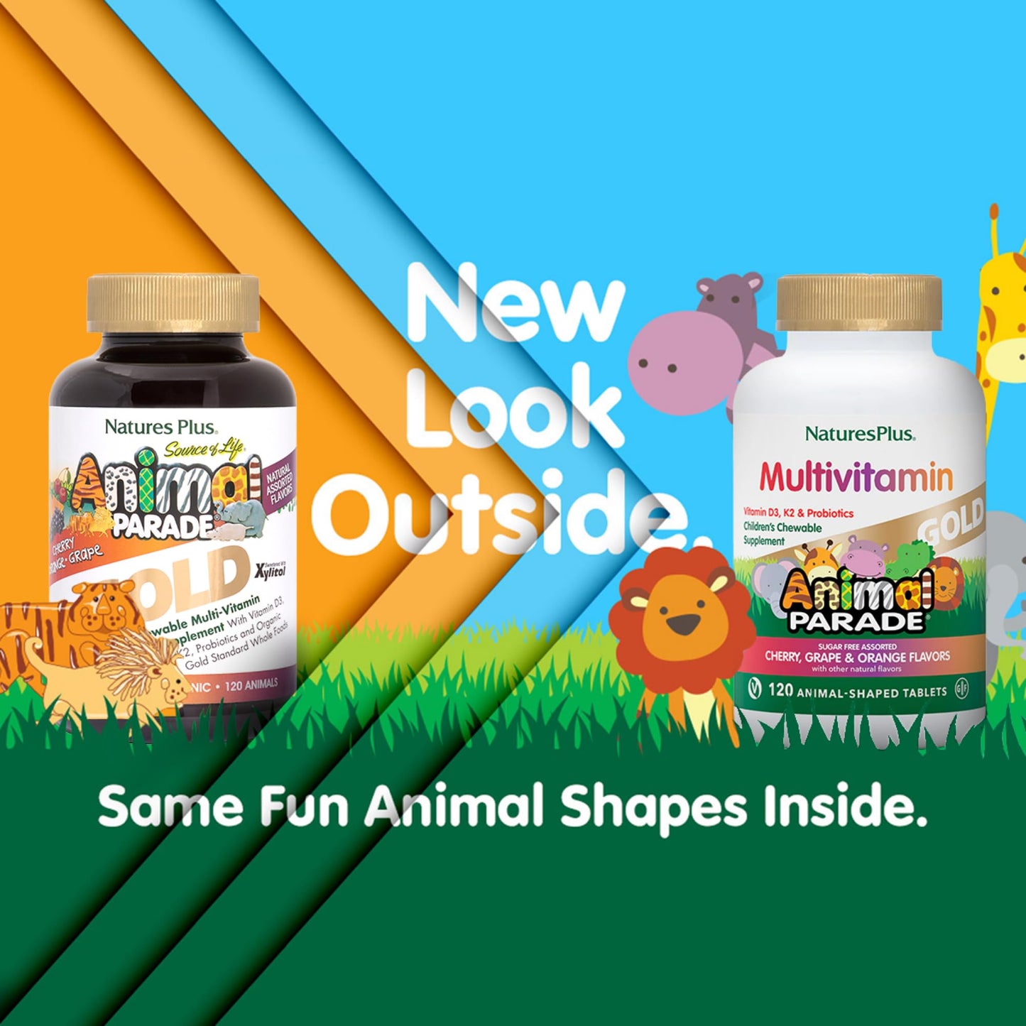 Natures Plus multivitamina infantil con divertidas formas.