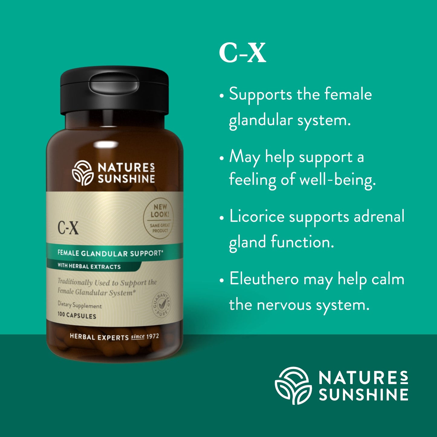 Nature's Sunshine C-X vista lateral botella